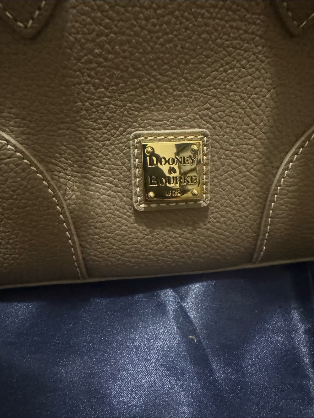 Dooney & Bourke Taupe Pebble Leather Mini Satchel (dust bag included) - Picture 2 of 6